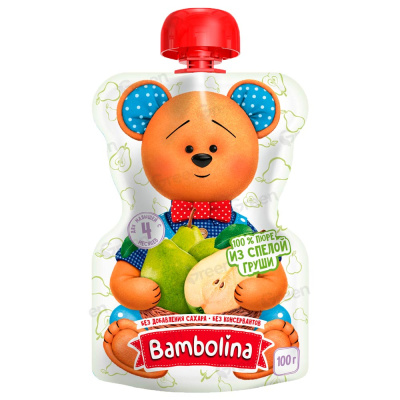 Пюре Груша 100 г с 4 месяцев Bambolina 1